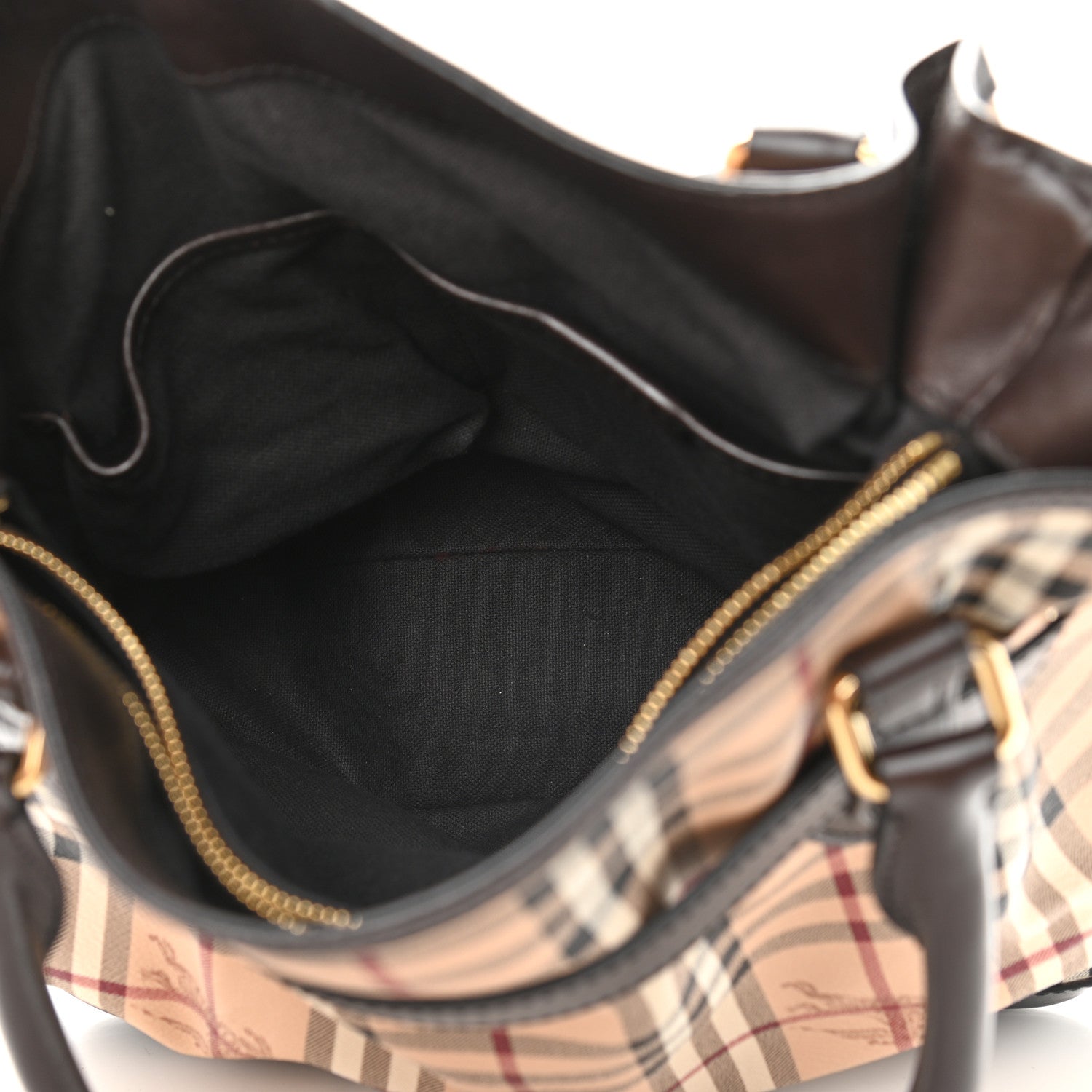 Burberry Haymarket Check Medium Golderton Tote Chocolate 6 of 16