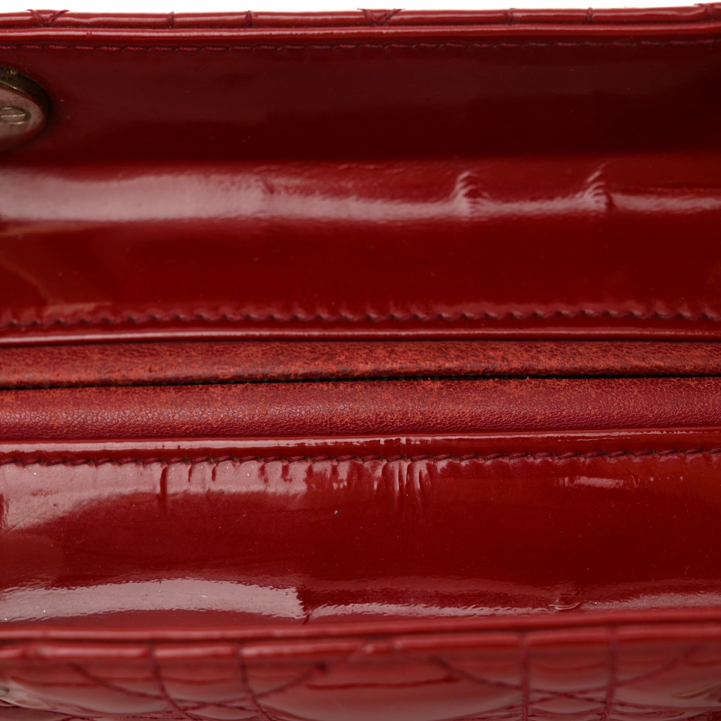 Patent Cannage Medium Lady Dior Red