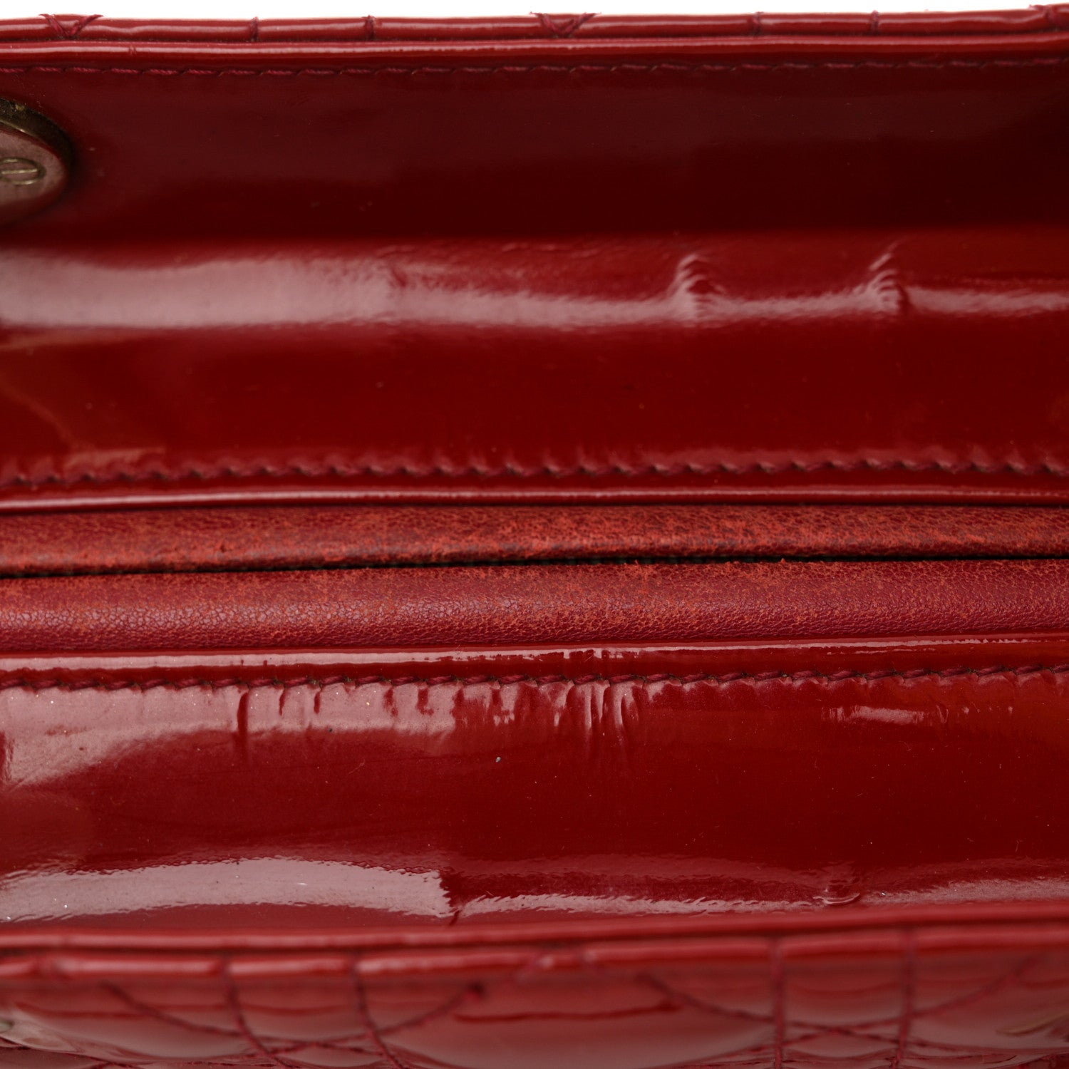 Christian Dior Patent Cannage Medium Lady Dior Red 15 of 16