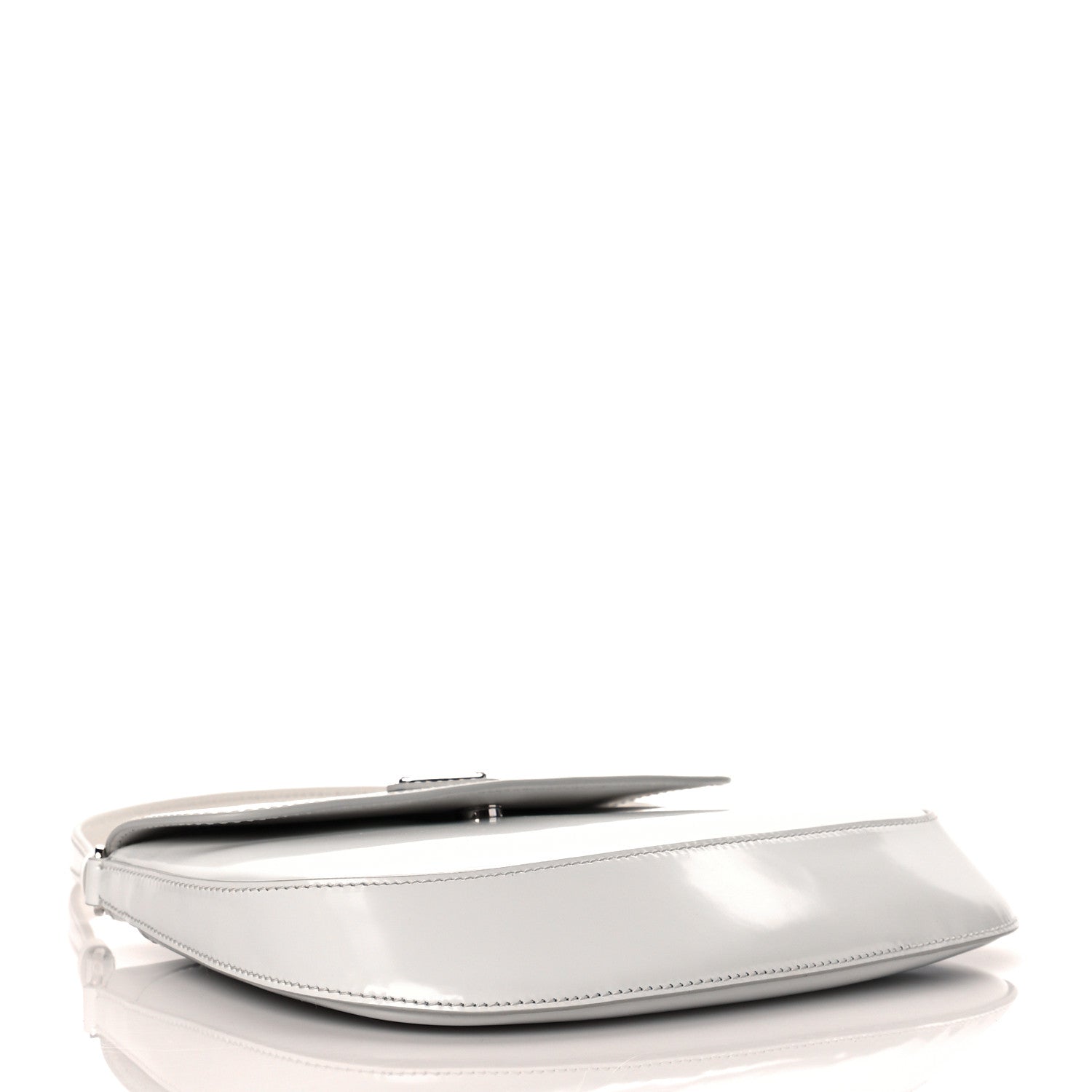 Prada Spazzolato Cleo Flap Shoulder Bag White 4 of 10