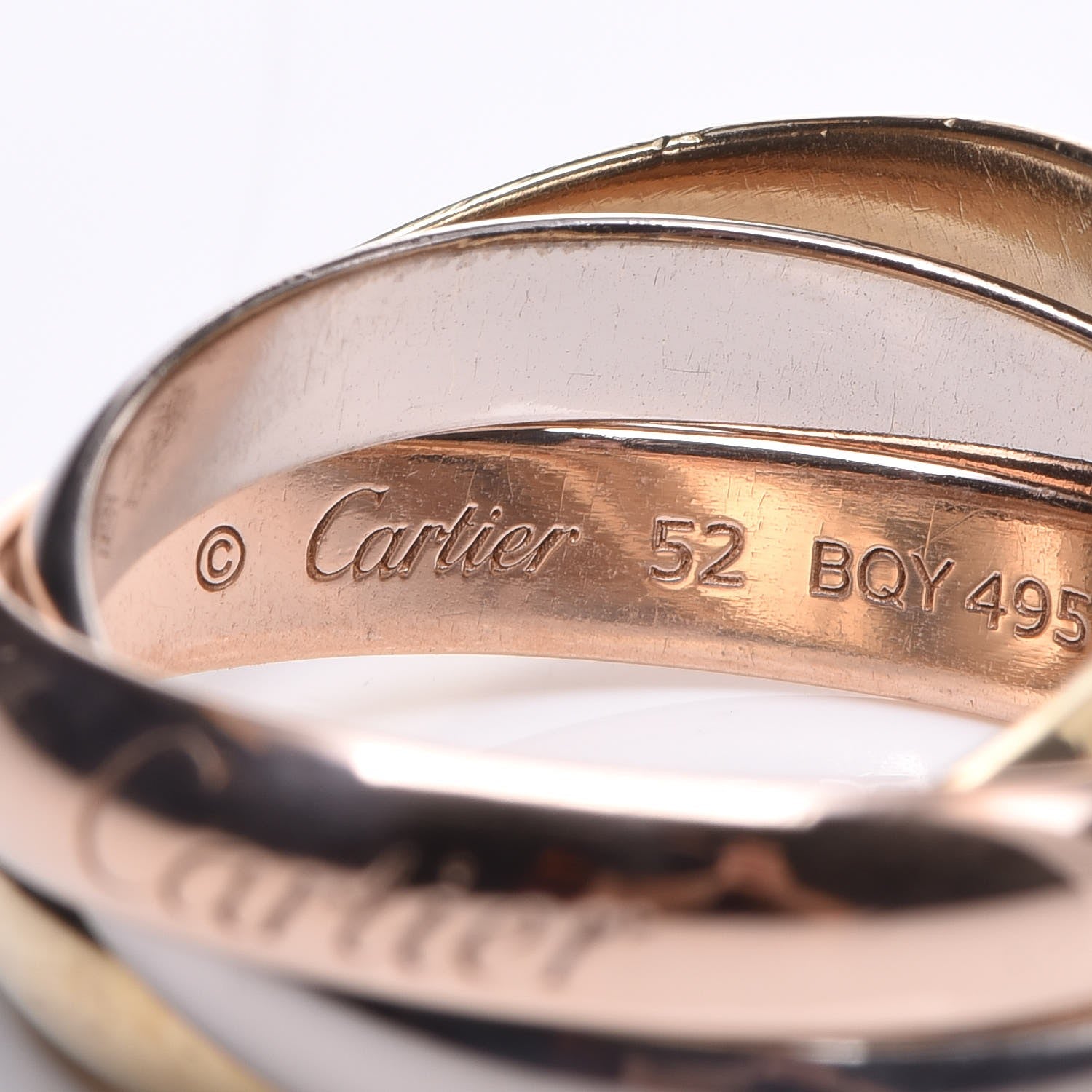Cartier 18K Pink Yellow White Gold Classic Trinity Ring 52 6 4 of 7