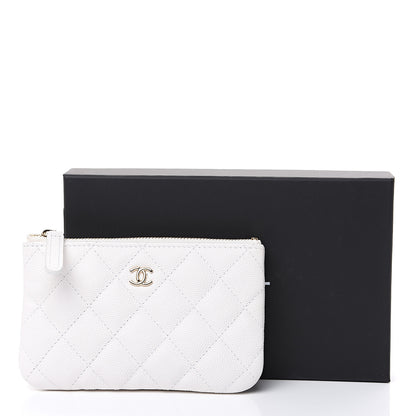 Chanel Caviar Quilted Small Cosmetic Case White 7 of 7