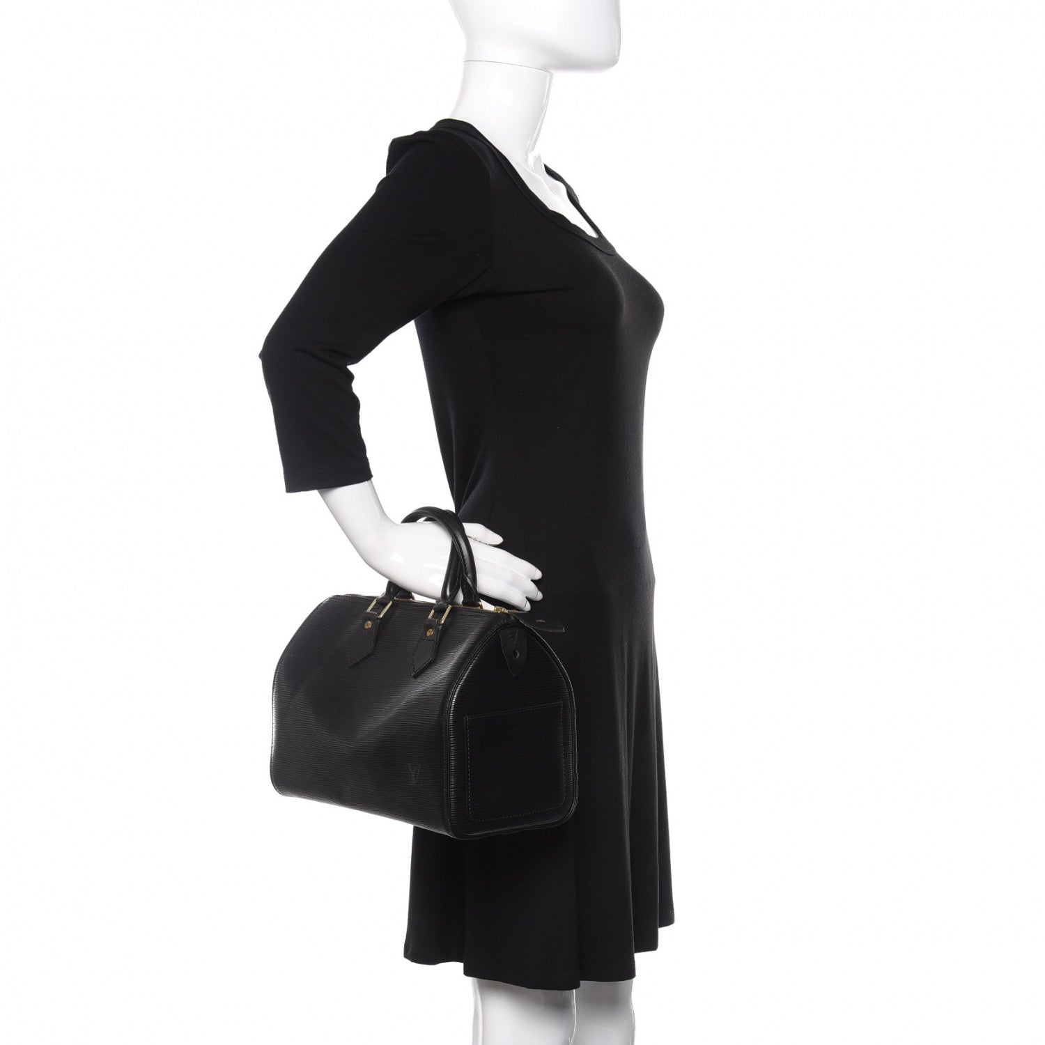 Louis Vuitton Epi Speedy 25 Black 2 of 10