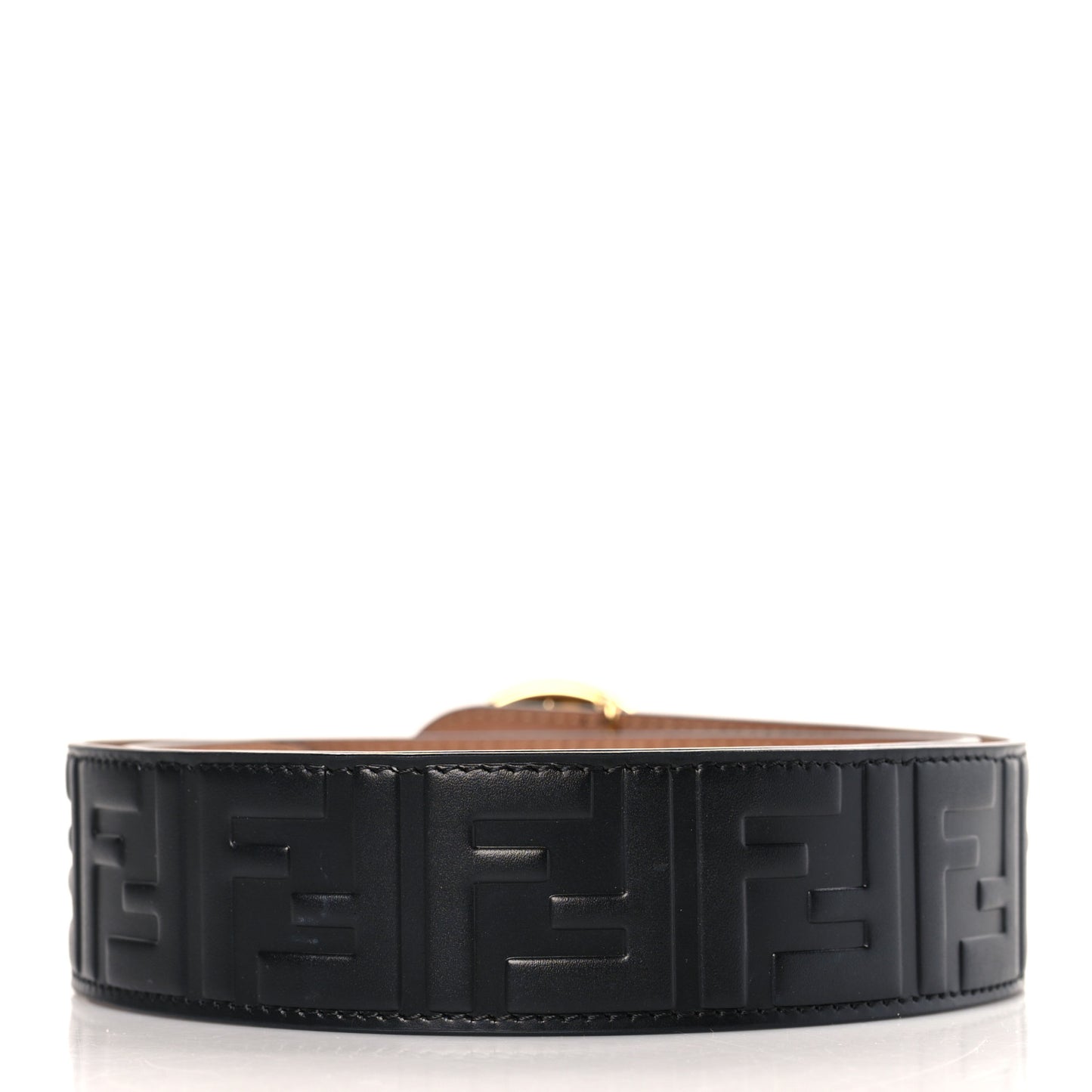 Calfskin F is Fendi FF 1974 Embossed Belt 90/36 Black