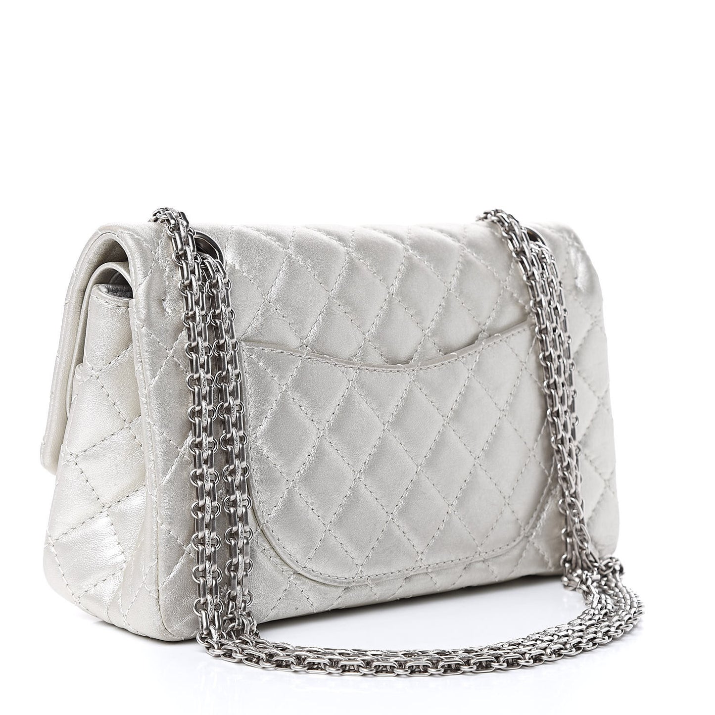 Metallic Aged Calfskin 2.55 Reissue 225 Flap Silver