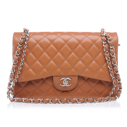 Chanel Caviar Quilted Jumbo Double Flap Light Brown 1 of 7