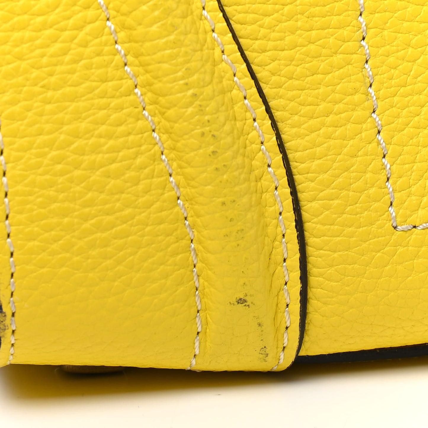 Drummed Calfskin Micro Luggage Citron