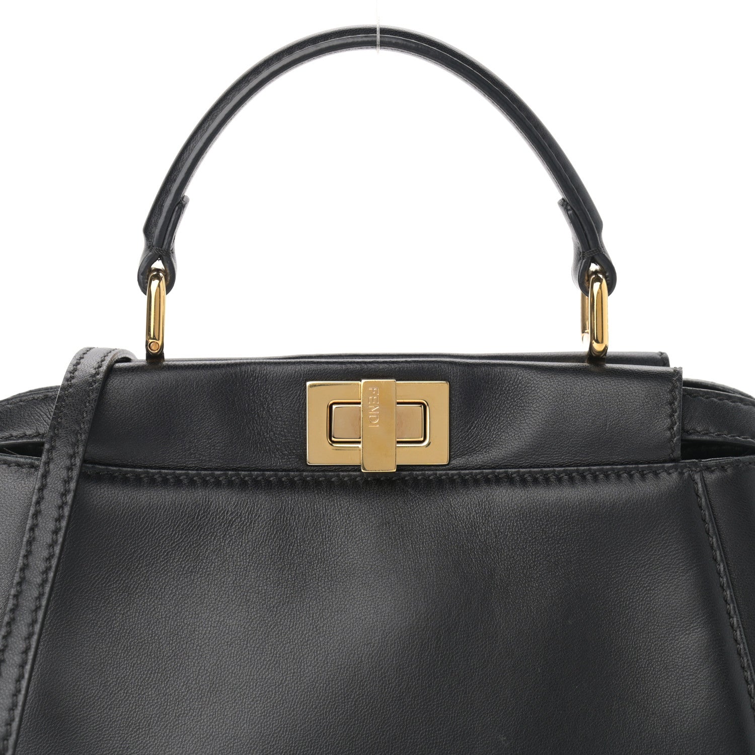 Fendi Nappa Mini Peekaboo Iconic Satchel Black 8 of 10