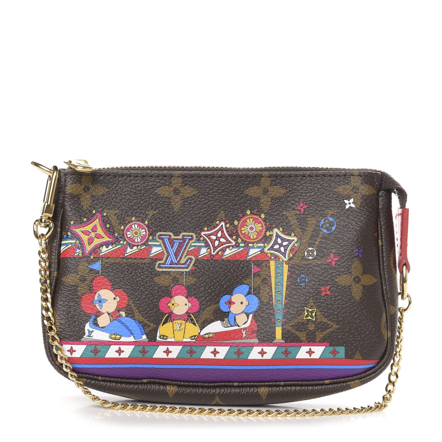 Monogram 2020 Christmas Animation Bumper Cars Mini Pochette Accessories Coquelicot