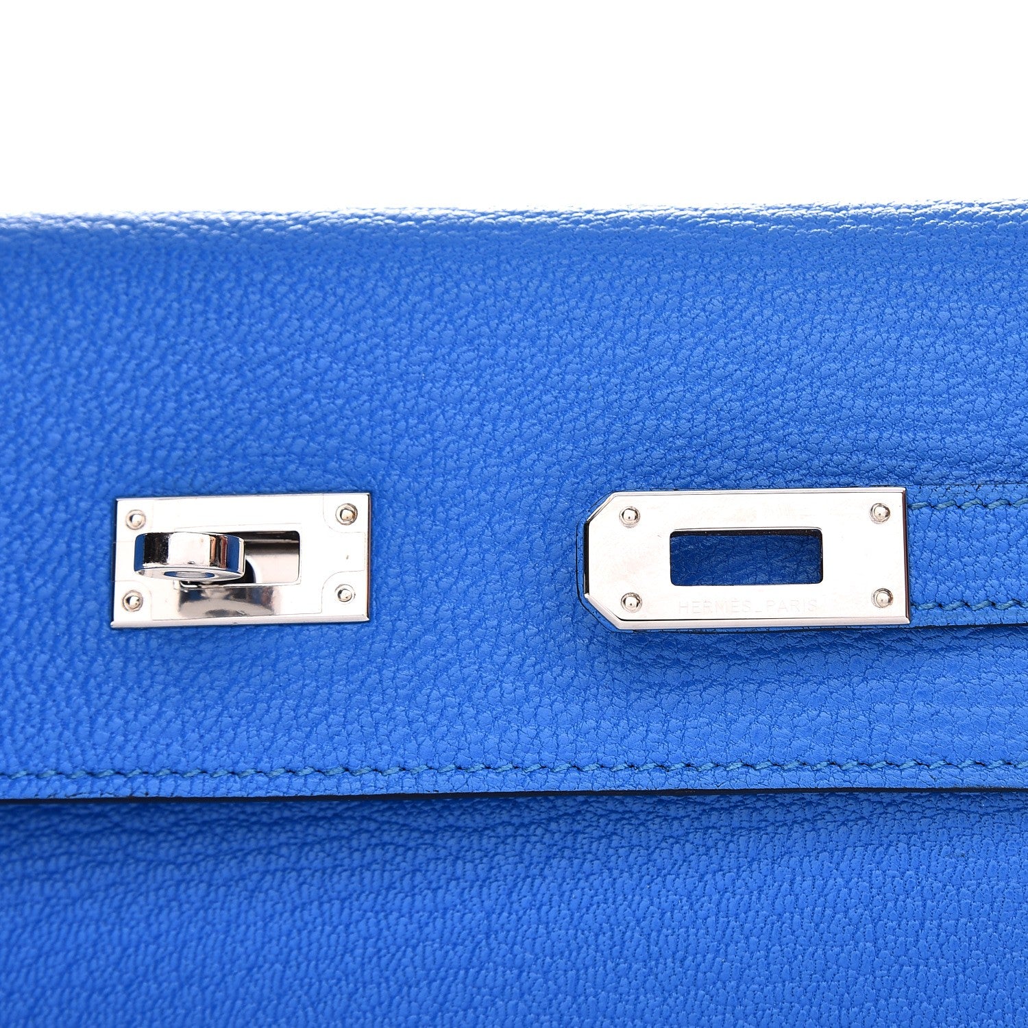 Hermes Chevre Mysore Kelly Longue Wallet Bleu Hydra 10 of 13