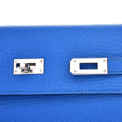 Hermes Chevre Mysore Kelly Longue Wallet Bleu Hydra 10 of 13