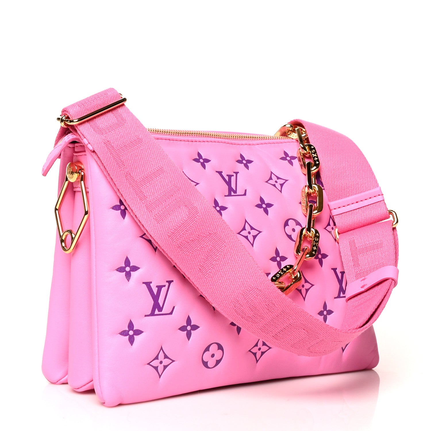 Louis Vuitton Lambskin Embossed Monogram Vuittamins Coussin PM Rose Violet 3 of 11