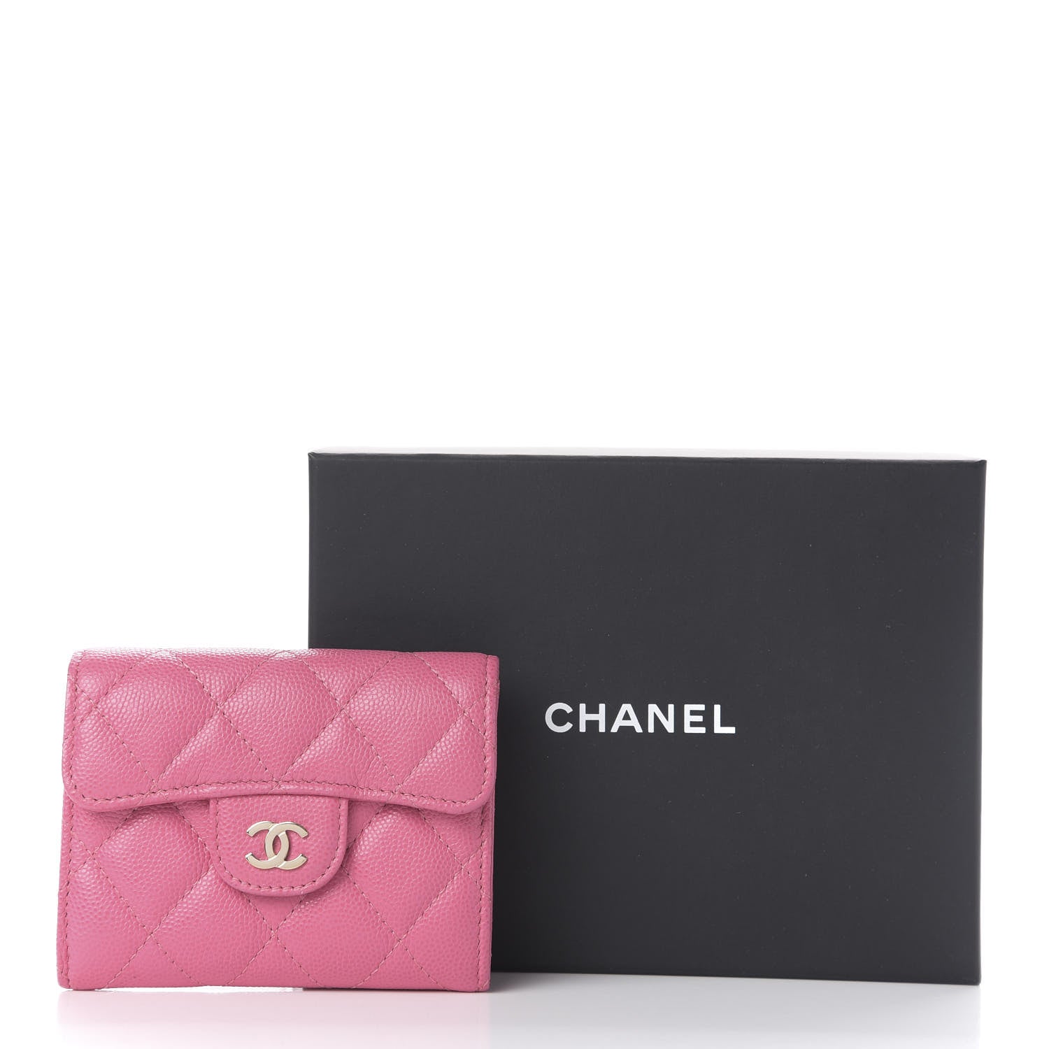 Chanel Caviar Quilted Flap Card Holder Wallet Pink 6 of 6