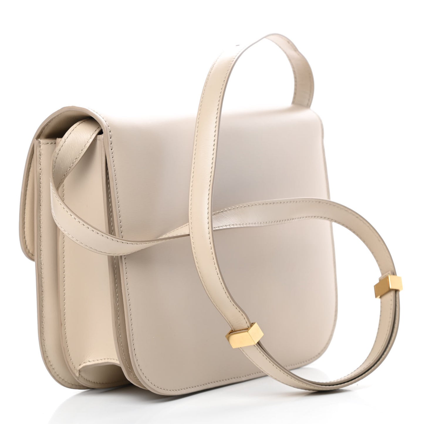 Box Calfskin Medium Classic Box Flap Bag Powder