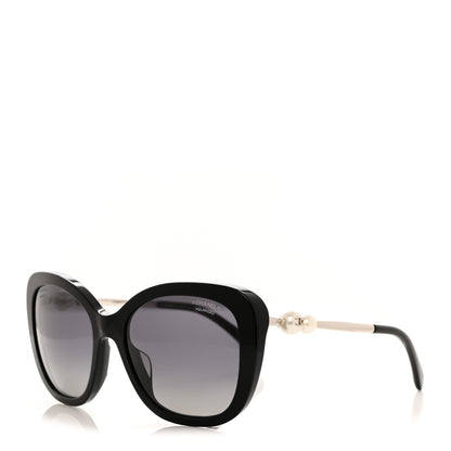 Chanel Acetate Polarized Butterfly Winter Pearl Sunglasses 5339-H-A Black 1 of 8