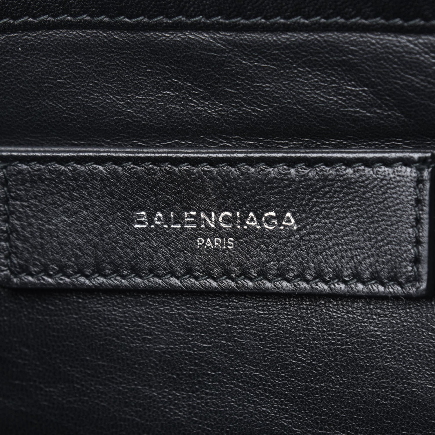 Balenciaga Sheepskin Shearling Contrasted Logo Large Zip Pouch Black 6 of 13