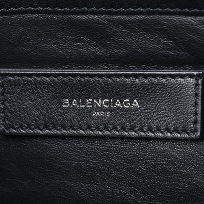 Balenciaga Sheepskin Shearling Contrasted Logo Large Zip Pouch Black 6 of 13