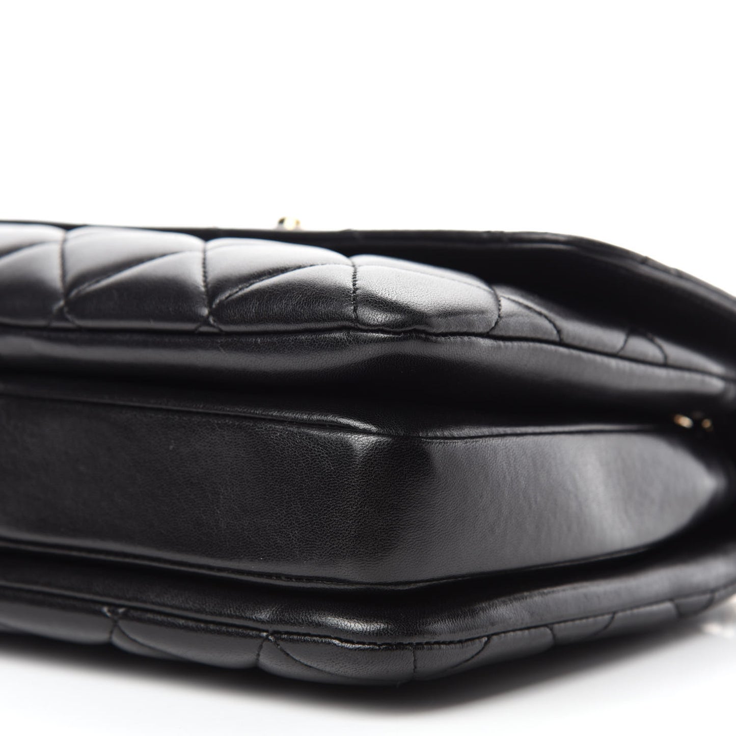 Lambskin Quilted Small Trendy CC Dual Handle Flap Bag Black