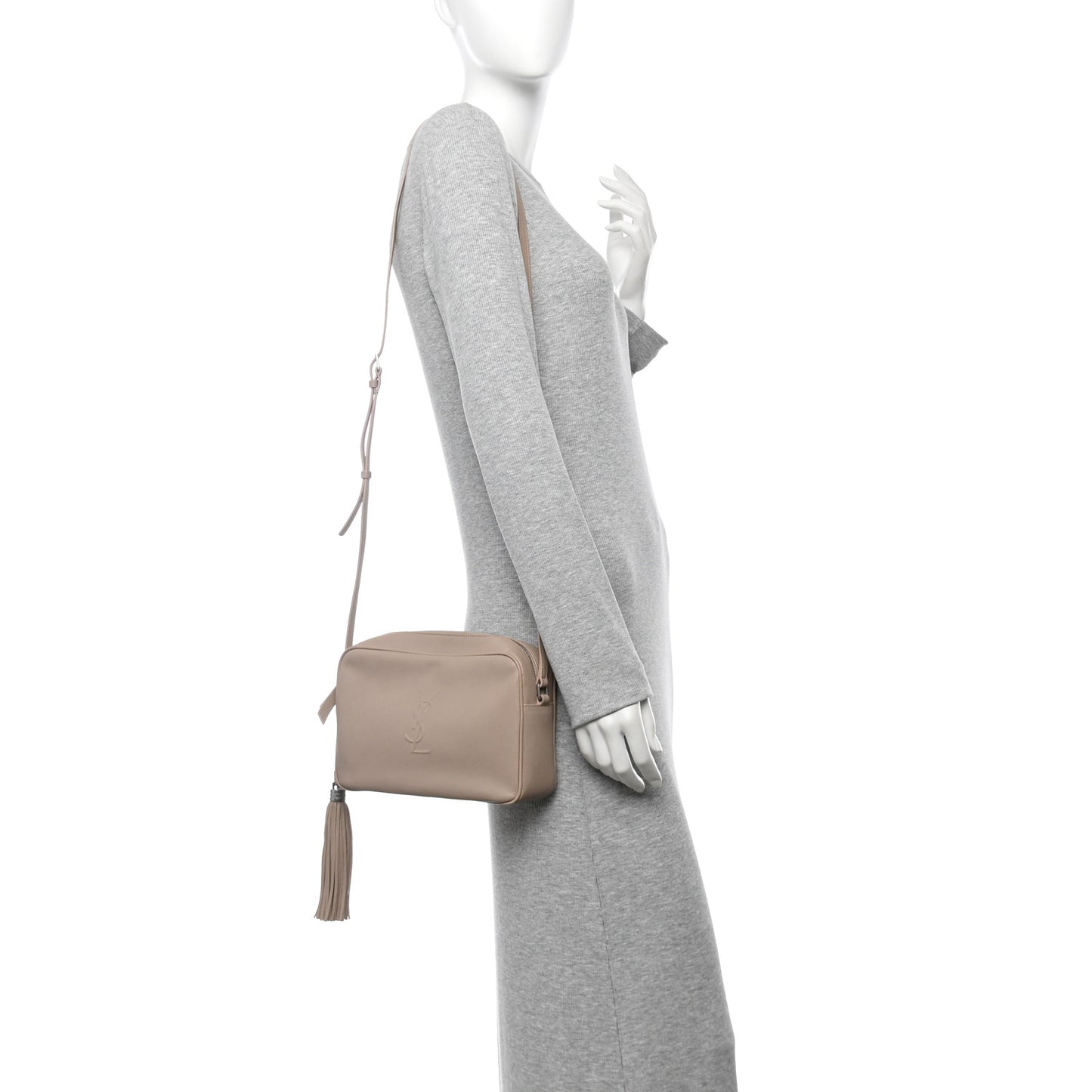 Lambskin Monogram Small Lou Camera Bag Dark Beige