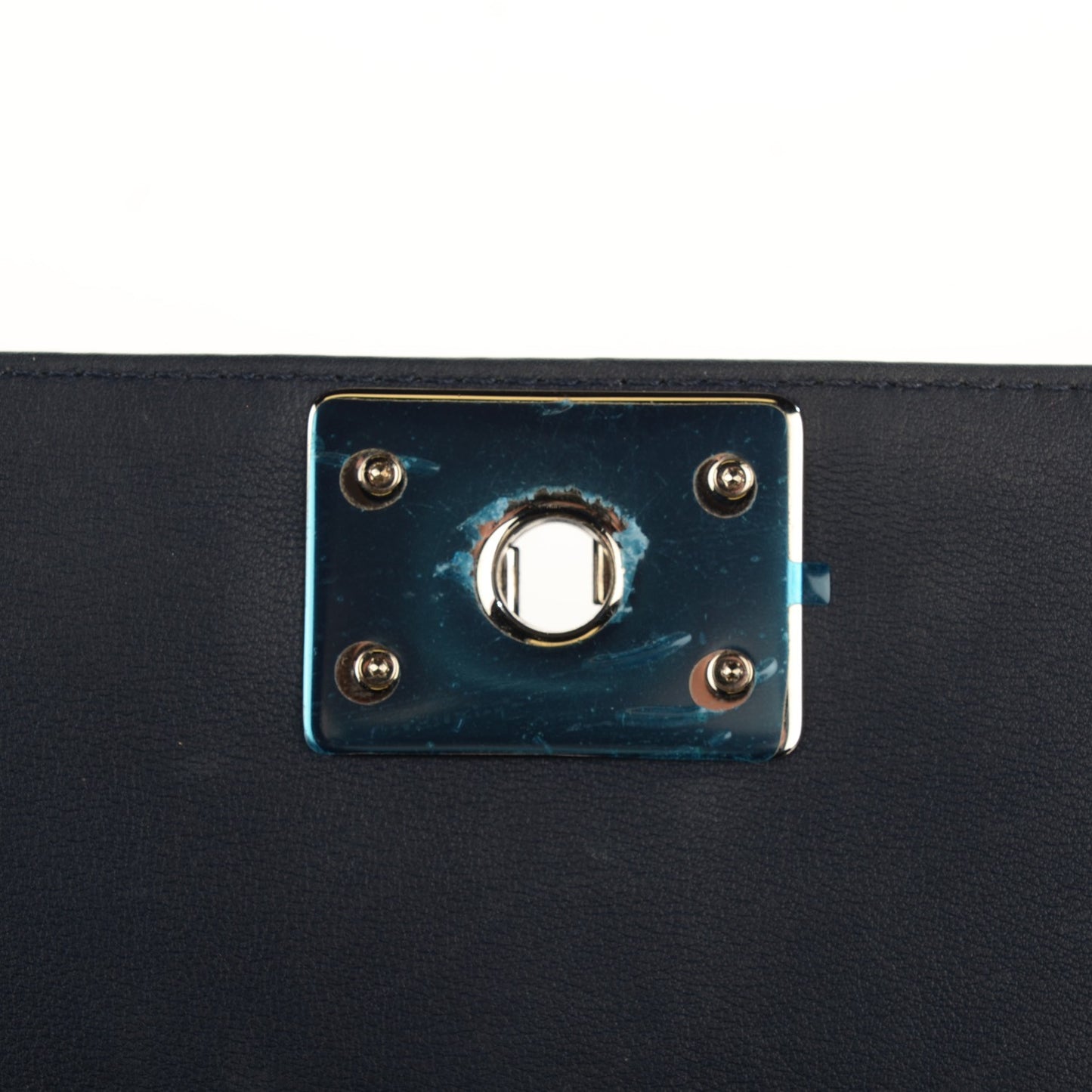 Patent Quilted Medium Boy Flap Plexiglass Navy