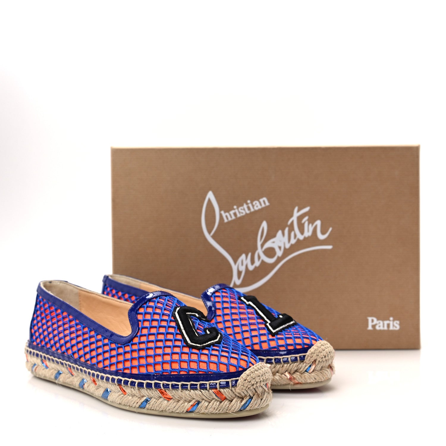 Christian Louboutin Neo Resille Patent Ivy Espapop Flat Espadrilles 36 Orange Elixir 9 of 9