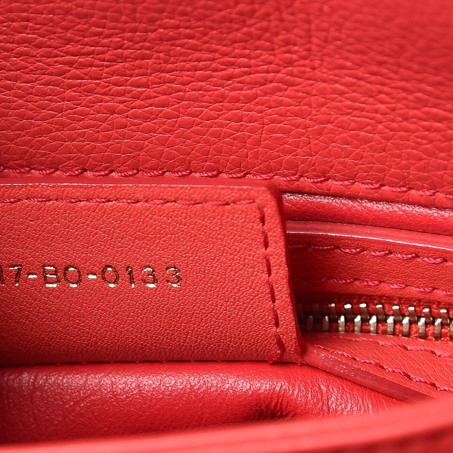 Calfskin Small Diorling Red