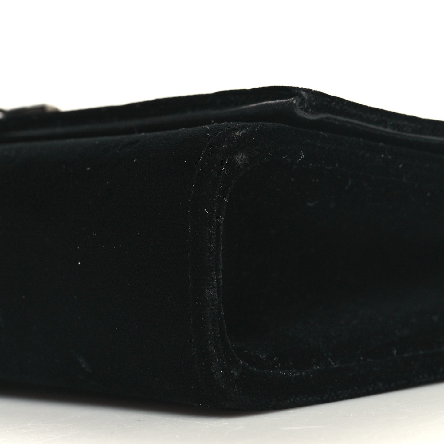 Velvet Crystal Monogram Kate Tassel Chain Wallet Black