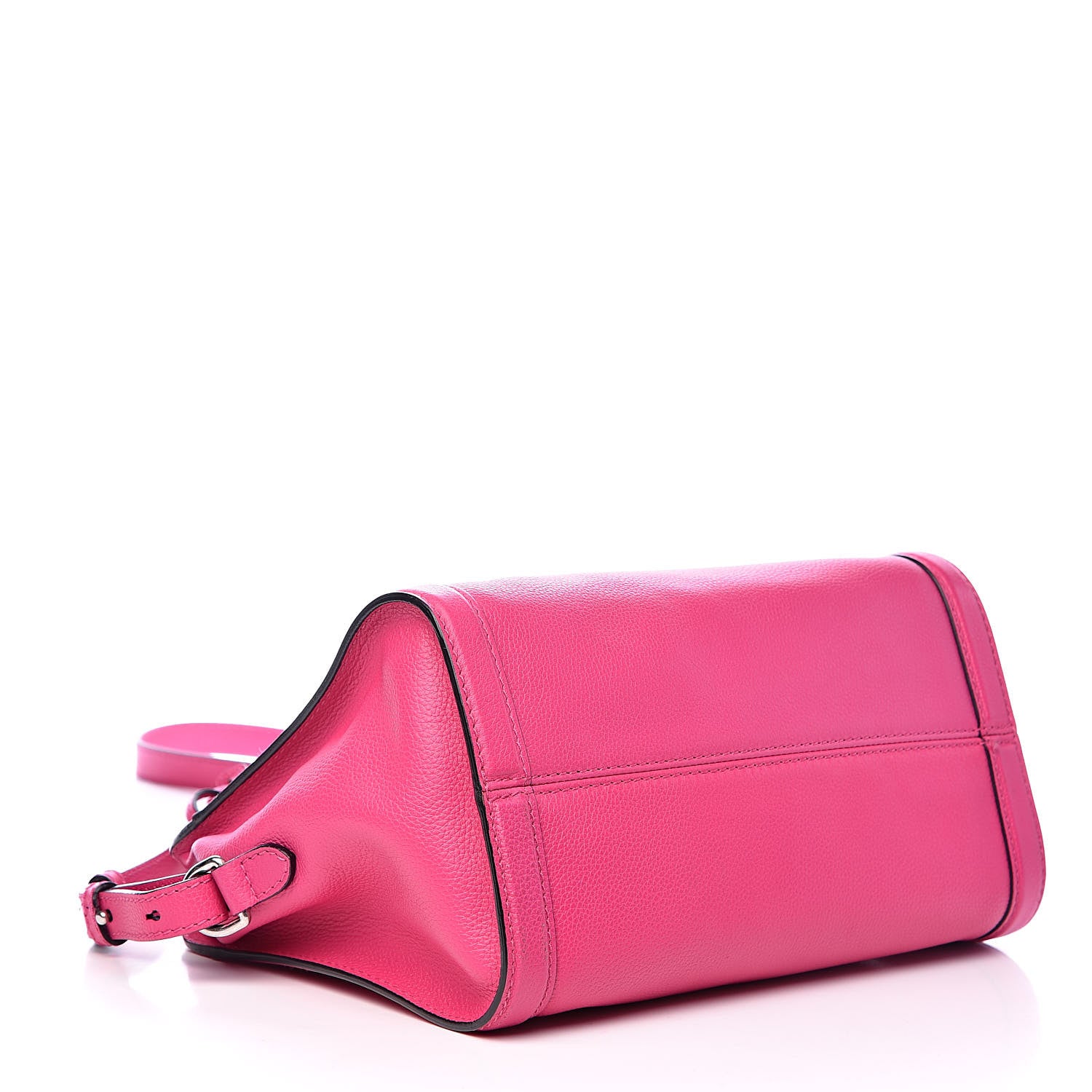 Alexander McQueen Pebbled Calfskin Small Skull Padlock Zip Around Tote Bouganville 4 of 12