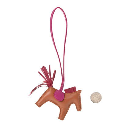 Hermes Milo Lambskin Grigri Rodeo Horse Bag Charm PM Gold Rubis Rose Poupre 2 of 5
