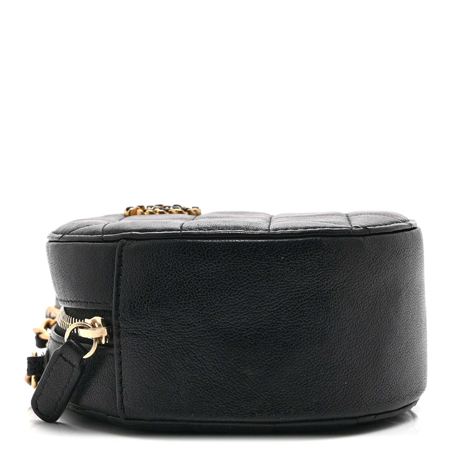 Chanel Goatskin Quilted Chanel 19 Round Clutch With Chain Black 10 of 10