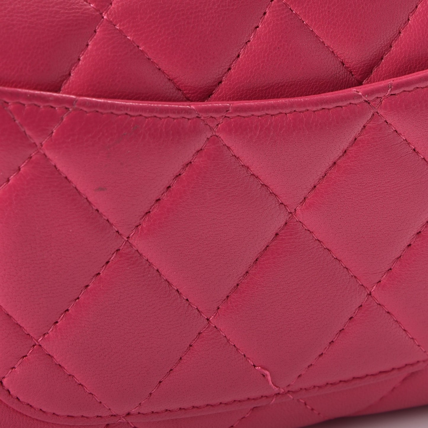 Lambskin Quilted Small Flap Wallet Fuchsia