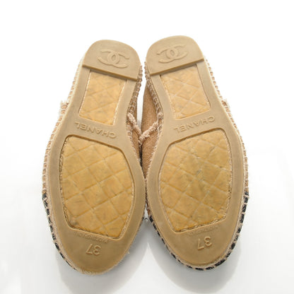 Chanel Canvas CC Espadrilles 37 Beige Black 5 of 8
