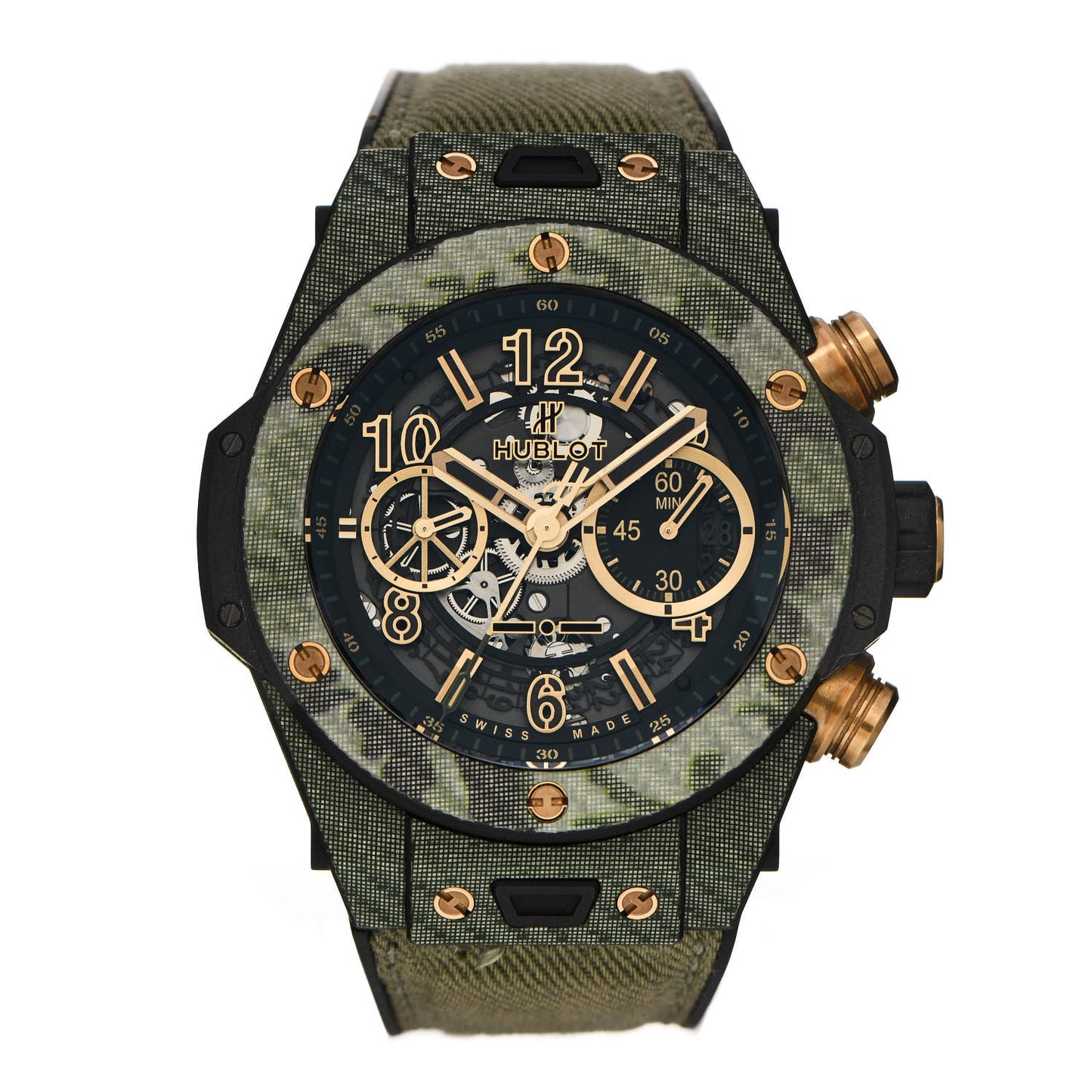 Carbon Rubber 45mm Big Bang Unico Limited Edition Automatic Watch Black 411.YG.1198.NR.ITI16
