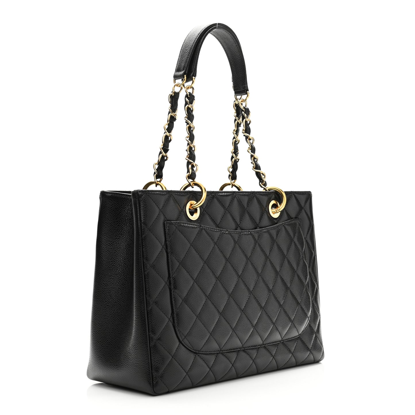 Caviar Quilted Grand Shopping Tote GST Black