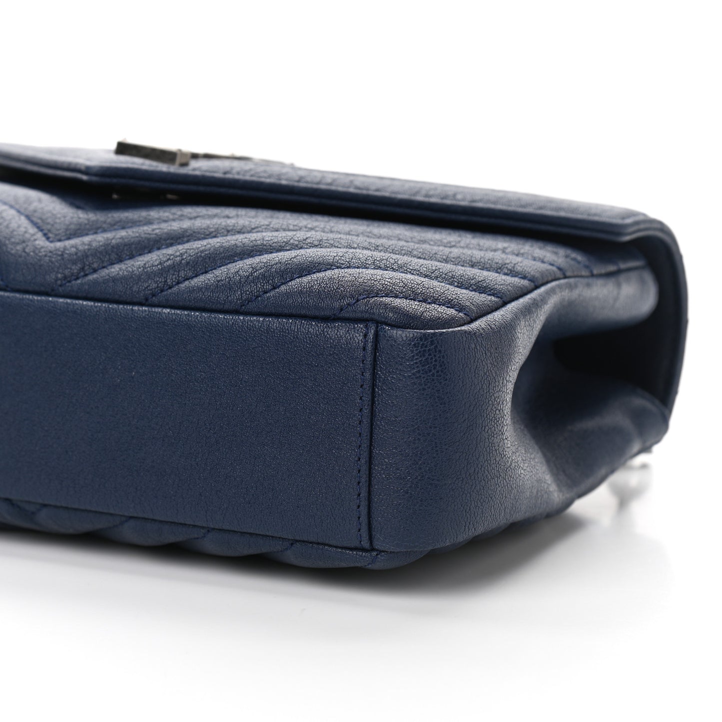 Sheepskin Matelasse Monogram Medium College Bag Navy