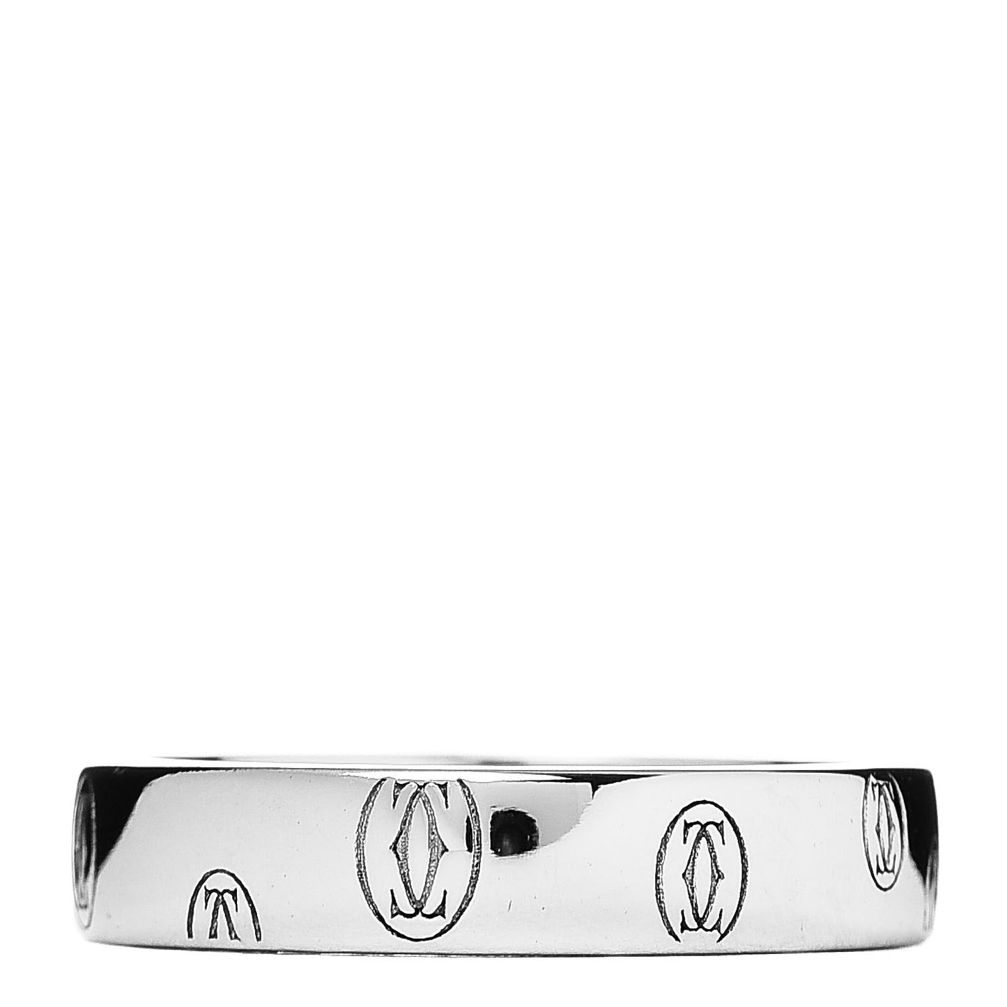 18K White Gold 4mm Happy Birthday Band Ring 49 5