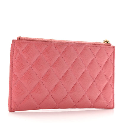Chanel Iridescent Caviar Quilted Classic Zip Pouch Pink 3 of 9