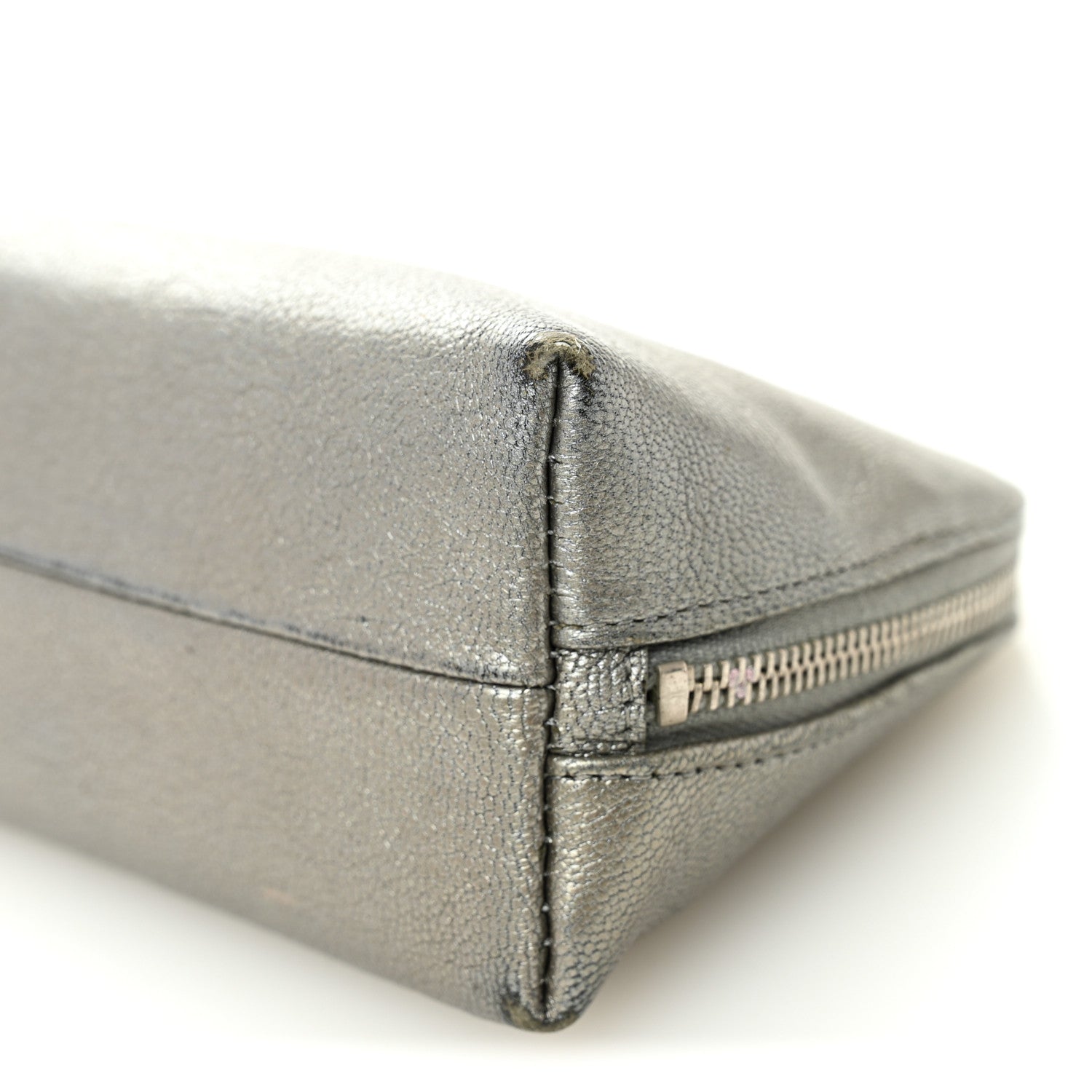 Chanel Metallic Goatskin Cosmetic Case Silver 12 of 12