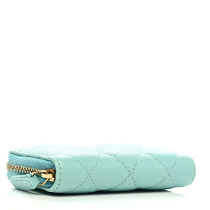 Chanel Caviar Quilted Zip Coin Purse Light Blue 4 of 9