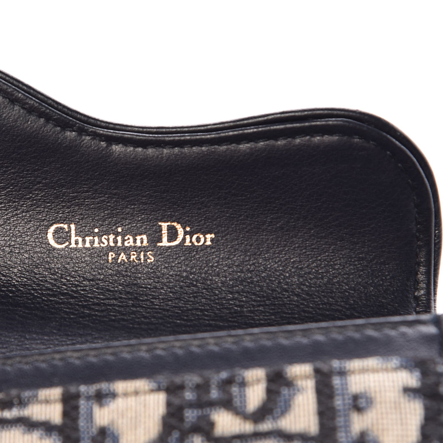 Christian Dior Oblique Saddle Card Holder Blue 6 of 8