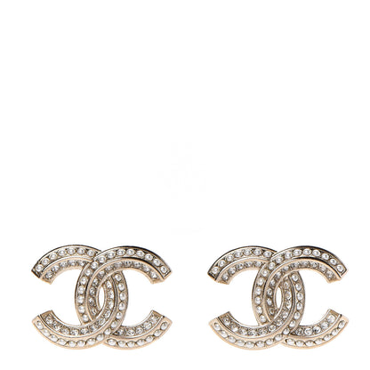 Chanel Pearl Crystal CC Earrings Gold 1 of 5