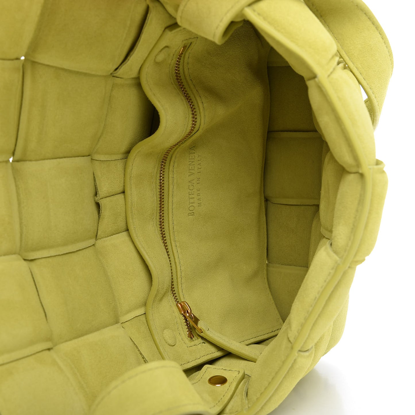 Suede Calfskin Maxi Intrecciato Padded Cassette Crossbody Bag Kiwi