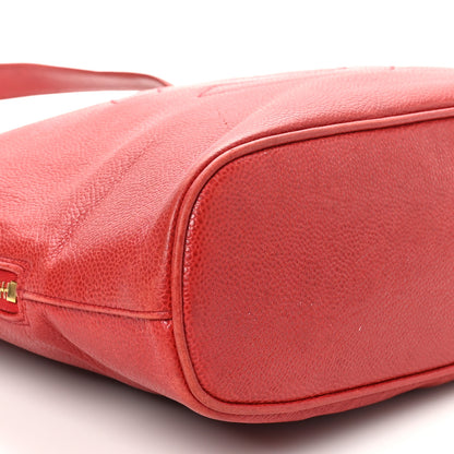 Chanel Caviar Large CC Shoulder Bag Red 8 of 9