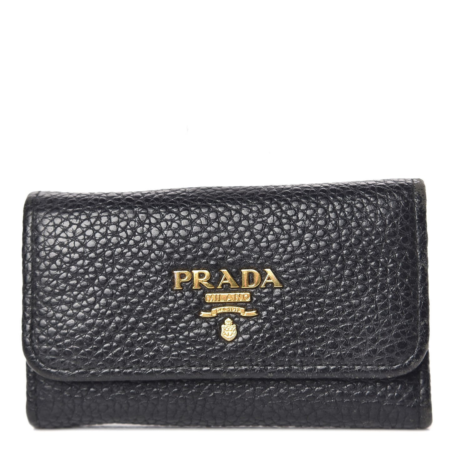 Vitello Grain 6 Key Holder Black