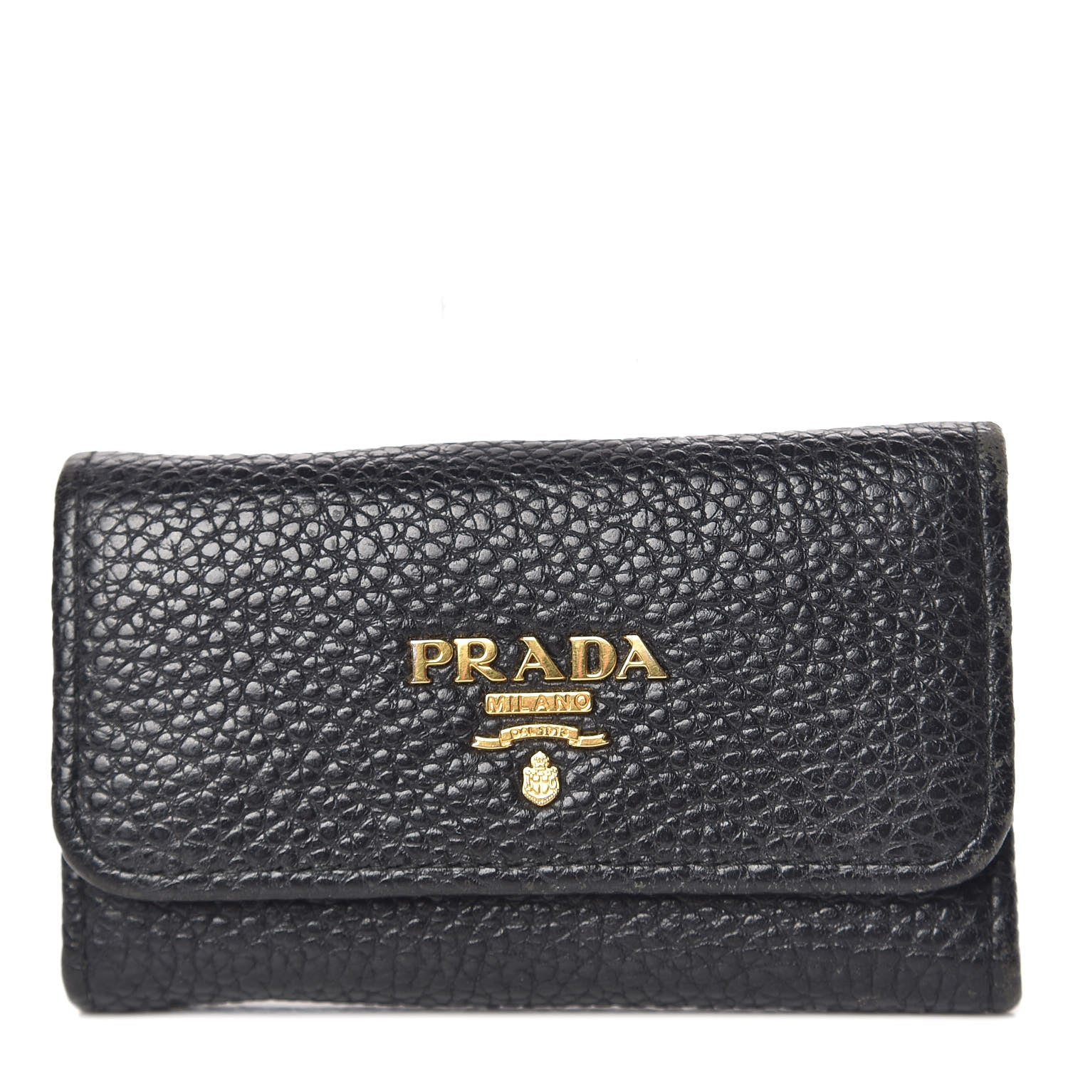 Prada Vitello Grain 6 Key Holder Black 1 of 13