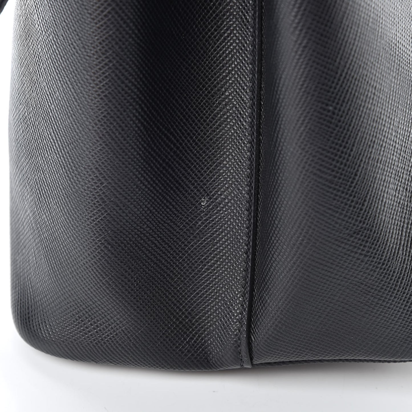 Saffiano Cuir Medium Double Handle Tote Black Fuoco