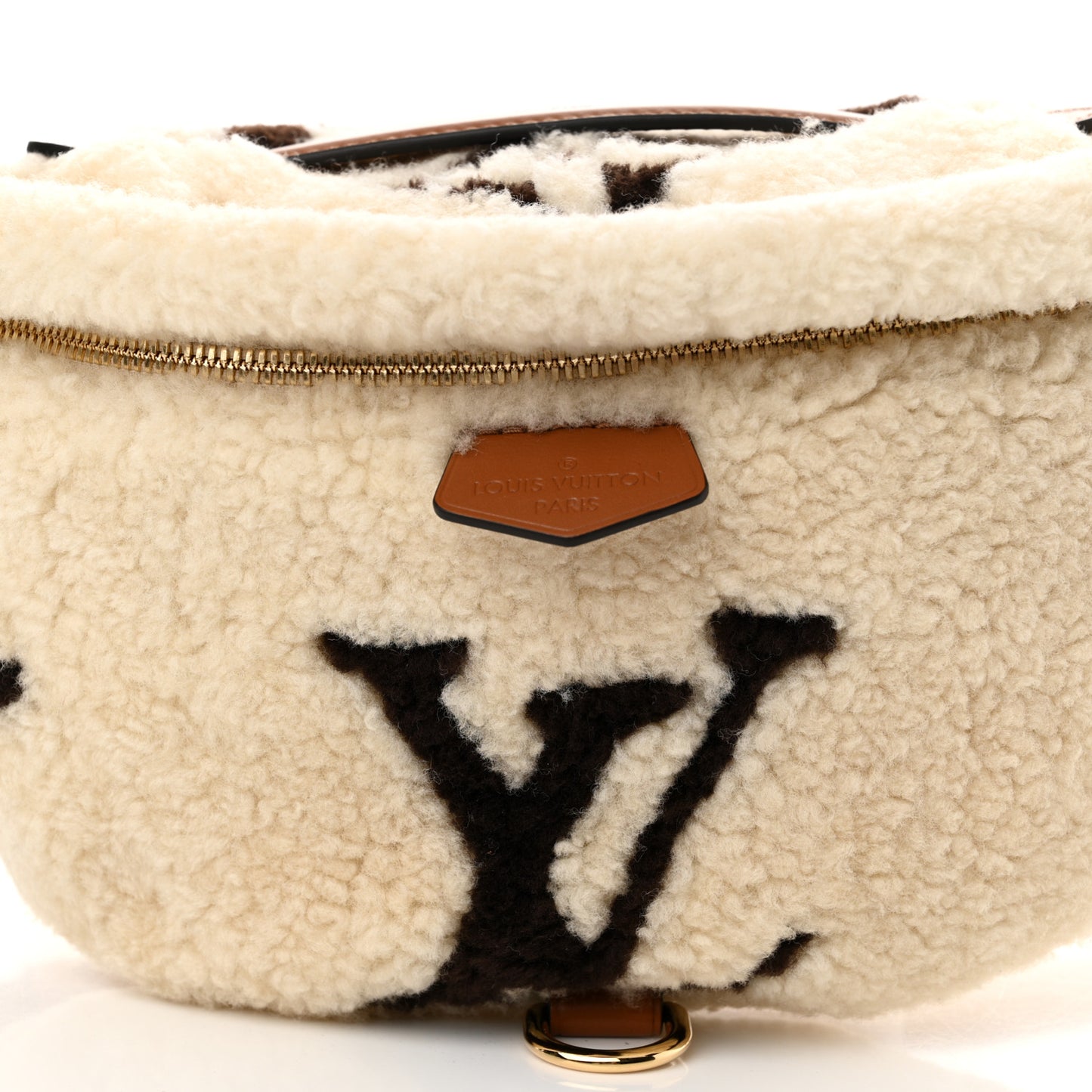 Shearling Monogram LV Ski Bumbag Cream Brown