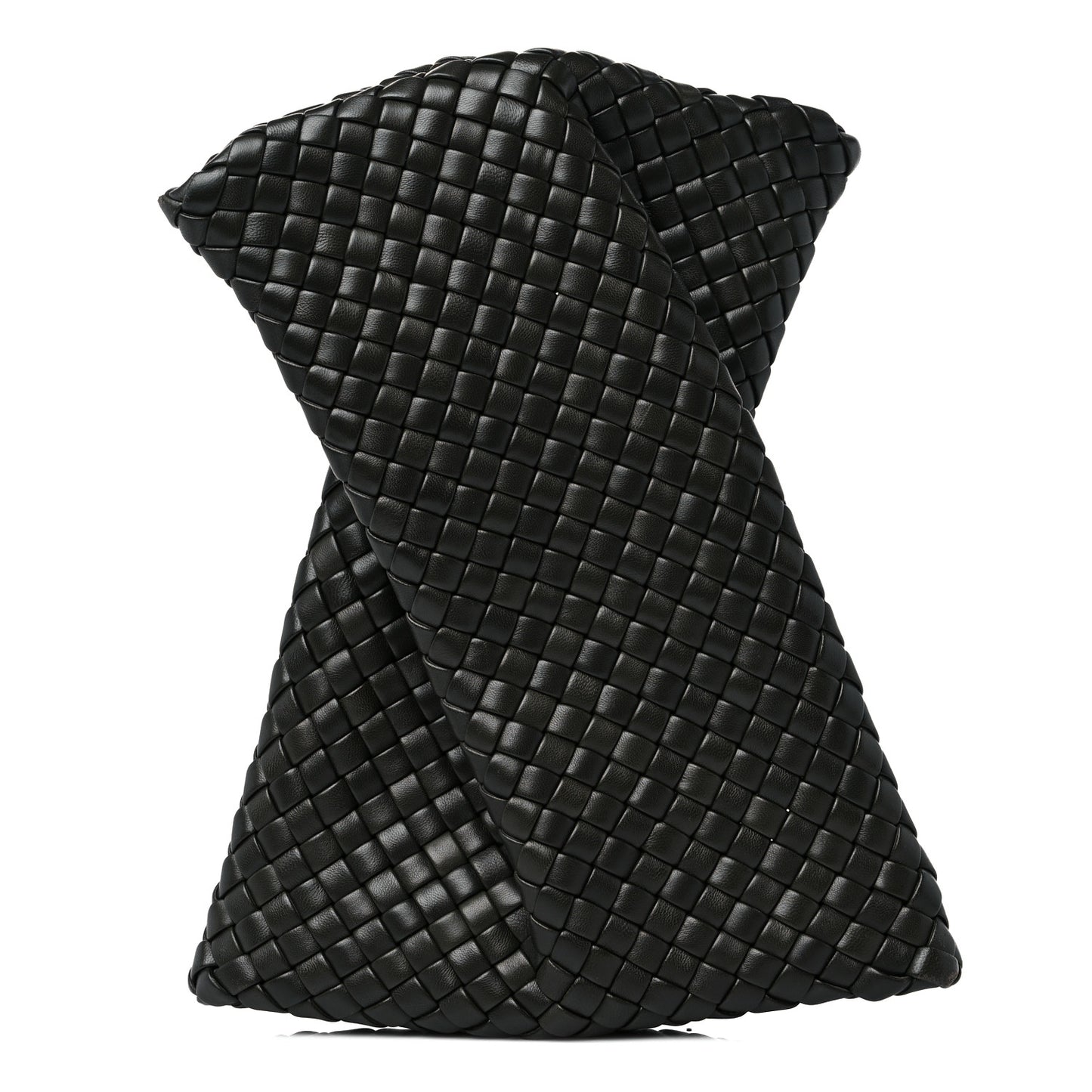 Nappa Intrecciato Crisscross Clutch Vert Fonce