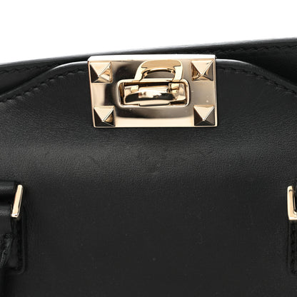 Valentino Garavani Vitello Small Rockstud Double Handle Tote Black 8 of 9