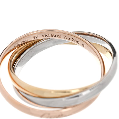 Cartier 18K Pink Yellow White Gold Small Trinity Ring 57 8 4 of 5
